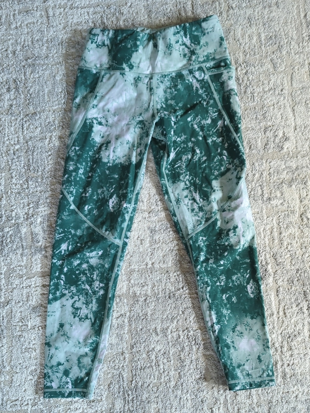 Sweaty Betty Green Marble-Print Leggings Size XS